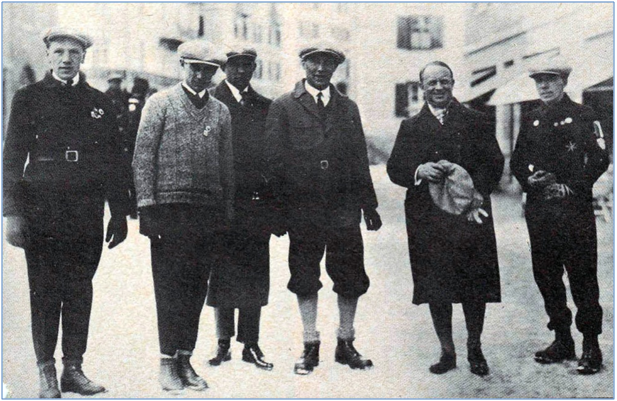 OH 1928 St. Moritz  F. Fišera, ing. Novák, J. Německý, O. Německý, K. Jarolímek, R. Lang